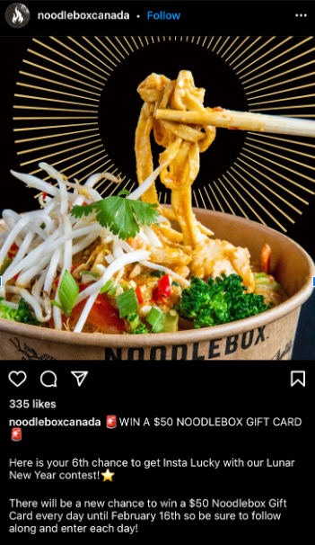 Instagram post of noodles
